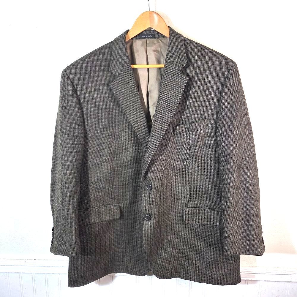Lauren Ralph Lauren Mens Wool Blazer 48R Sport Coat Lord & Taylor Houndstoooth